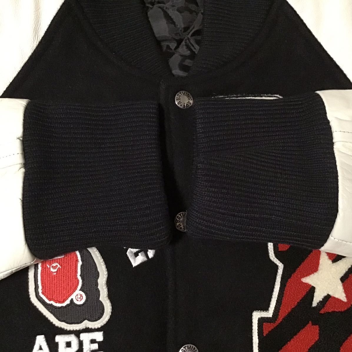 Bape 🔥NFS limited🔥 Sleeve leather BAPE varsity jacket ape NIGO Size US S / EU 44-46 / 1 - 6 Thumbnail