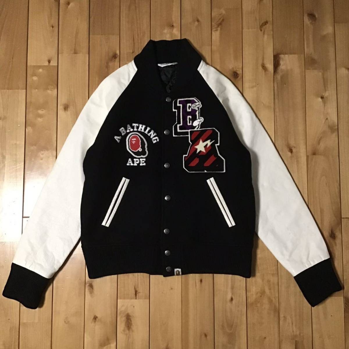 Bape 🔥NFS limited🔥 Sleeve leather BAPE varsity jacket ape NIGO Size US S / EU 44-46 / 1 - 2 Thumbnail