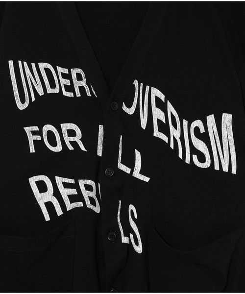 Jun Takahashi × Undercover Undercover "For All Rebels" Warped Print Cardigan Sweater Size US L / EU 52-54 / 3 - 5 Thumbnail