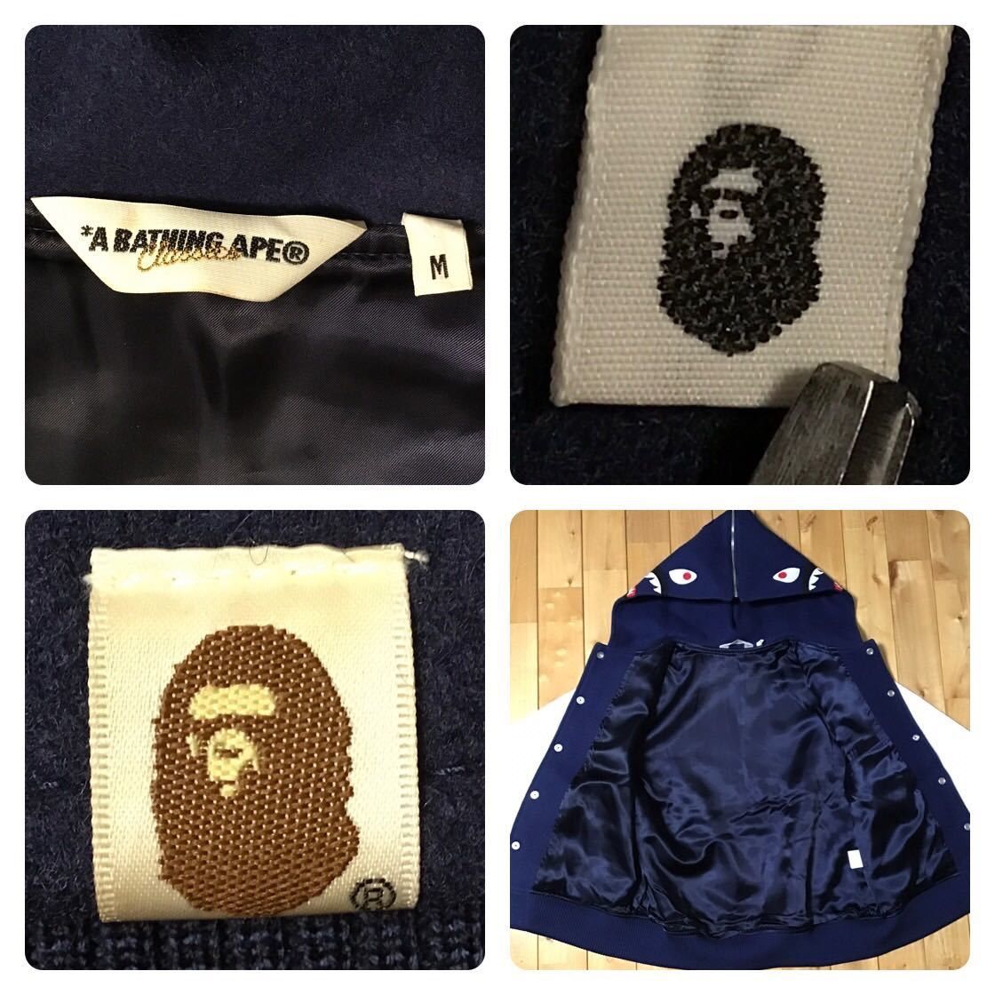 Bape BAPE sleeve leather shark hoodie varsity jacket ape NIGO Size US M / EU 48-50 / 2 - 9 Thumbnail