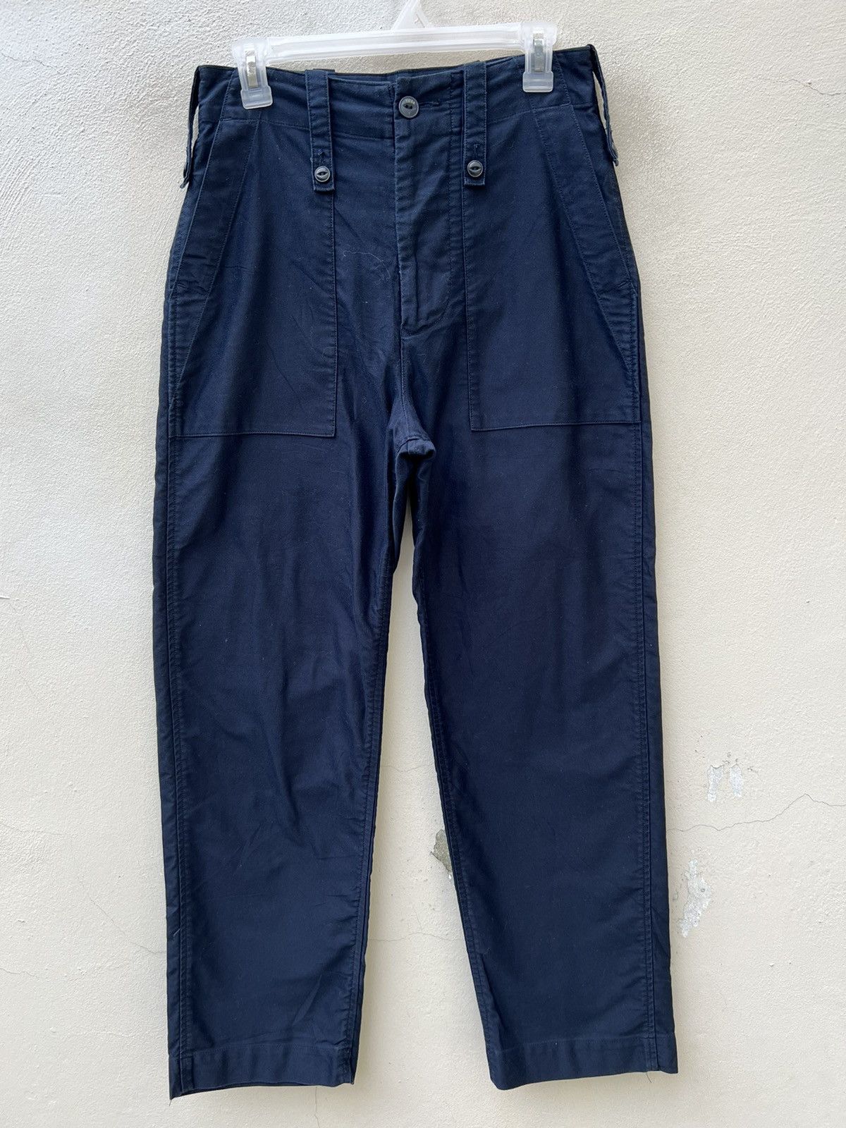 image of Military x Orslow Ticca Japan Moleskin Cotton Navy Blue Fatigue Trouser Pant, Men's (Size 29)