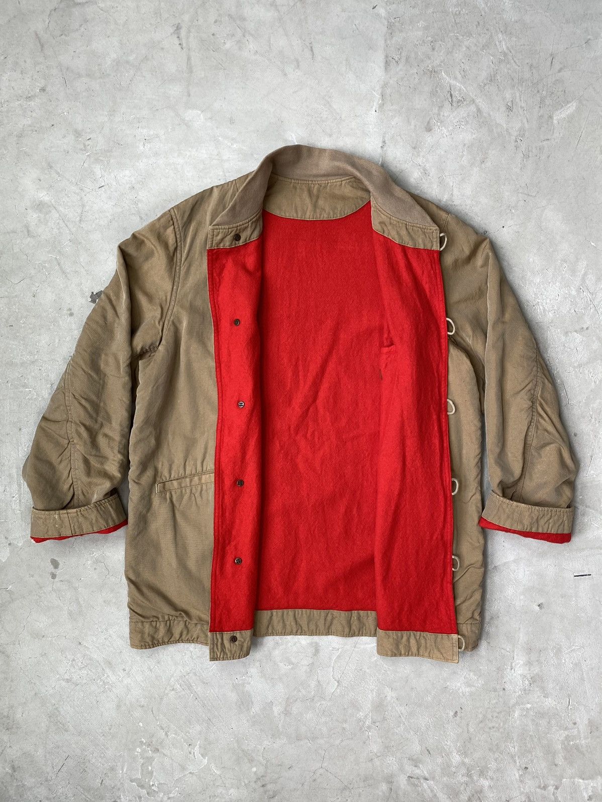 Pre-owned Yohji Yamamoto X Ys For Men Wool Lined Iridescent Cotton Twill Jacket In Tan
