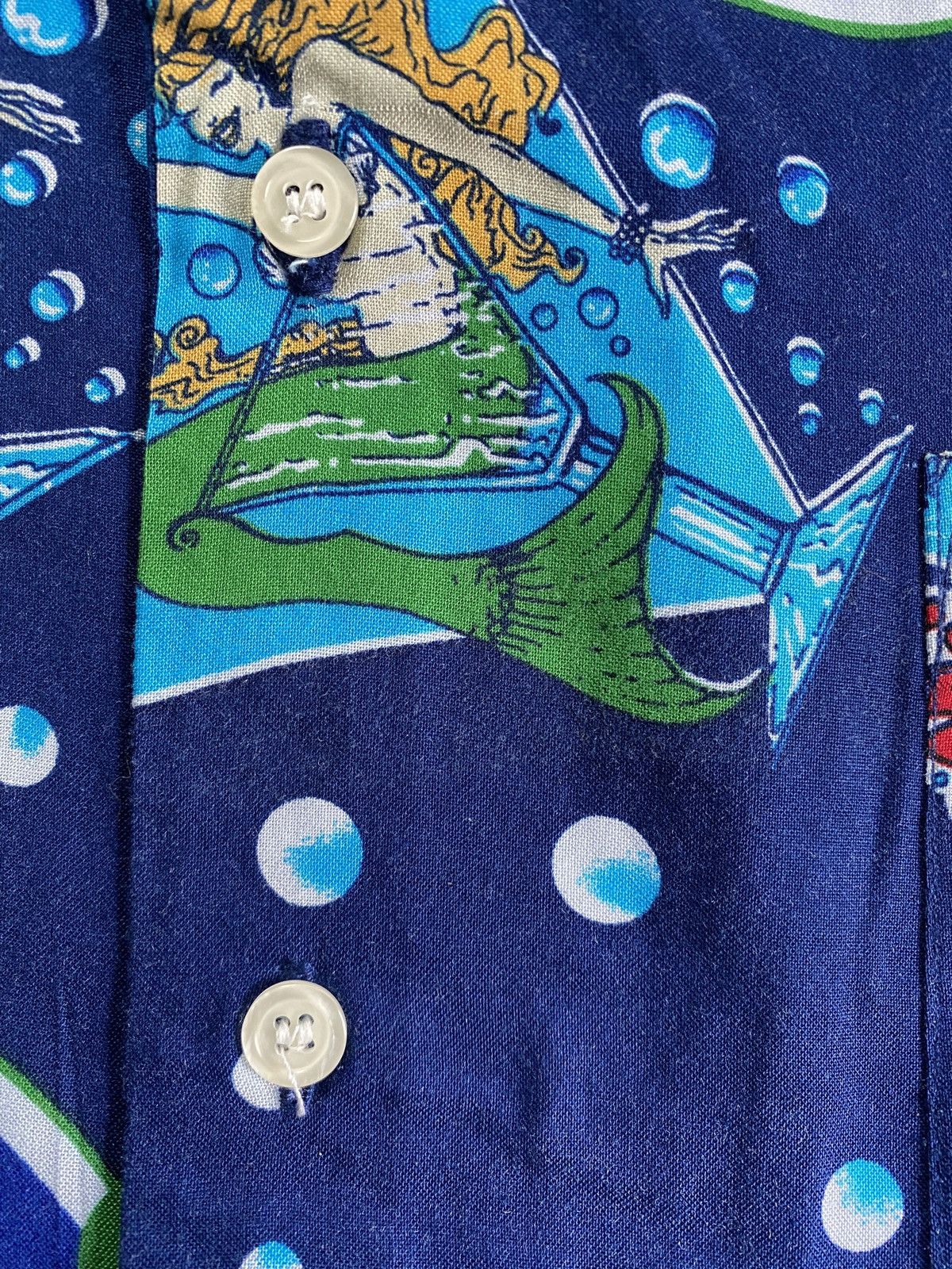 Vintage Vintage 90’s Mr.Rick’s Mermaid Martinis Rayon Button Up Size US L / EU 52-54 / 3 - 9 Thumbnail
