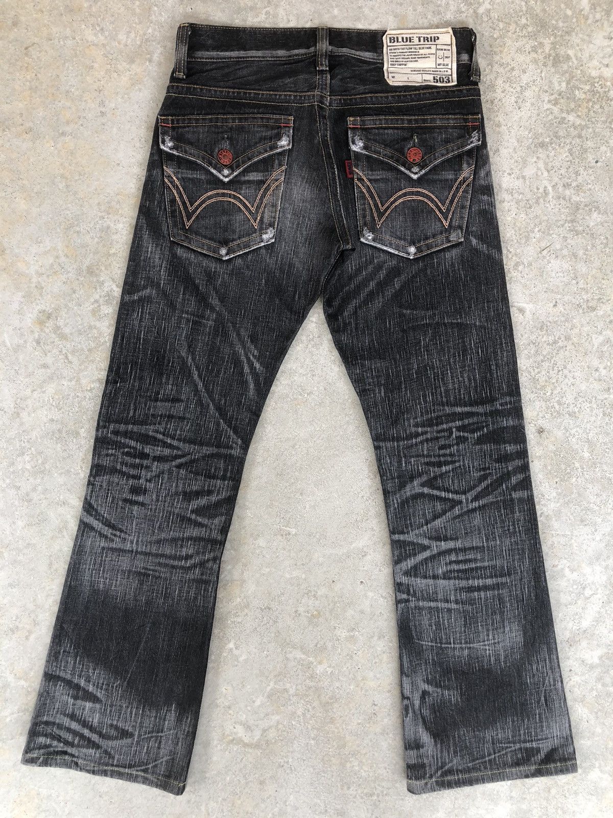 If Six Was Nine Japanese Edwin 503 Flared Jeans Distressed Jeans Size US 30 / EU 46 - 2 Thumbnail