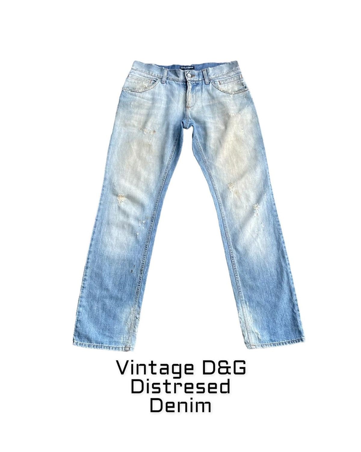 image of Distressed Denim x Dolce Gabbana Steals Vintage D&g Aging Distresed Denim in Blue, Men's (Size 34)