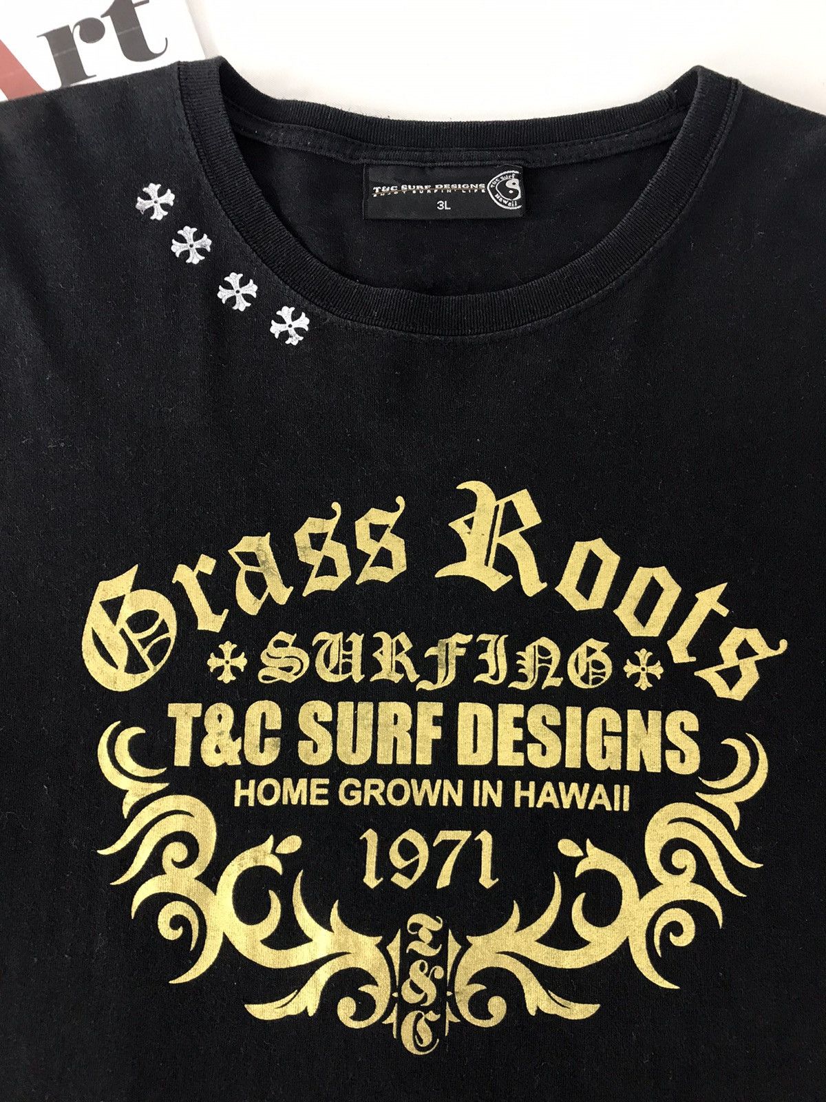 Japanese Brand T&C Surf Designs Home Grown In Hawaii 1971 T-Shirt Size US XL / EU 56 / 4 - 4 Thumbnail