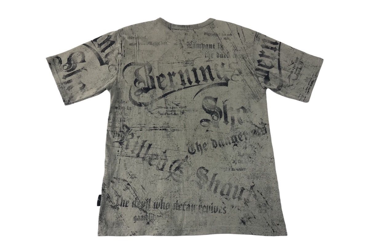 Japanese Brand Bernings-Sho Overprint Skull Design Tee Size US M / EU 48-50 / 2 - 2 Thumbnail