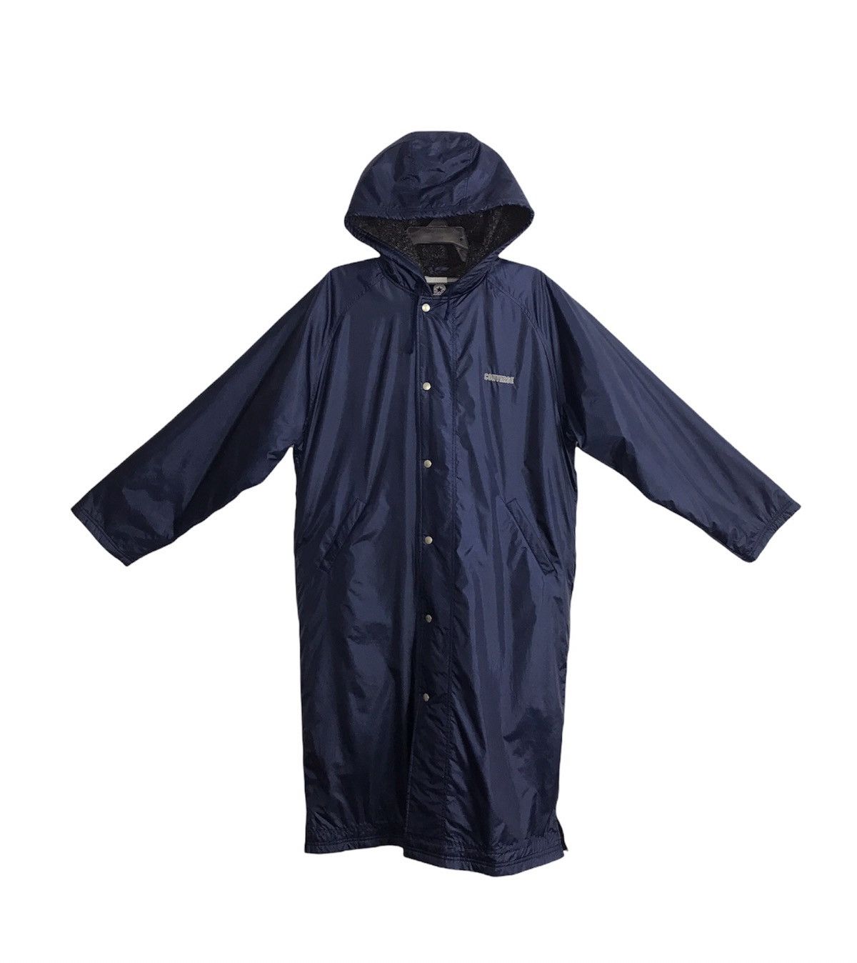 image of VTG Converse Parkas Snap Button Hoodie Design in Blue, Men's (Size XL)