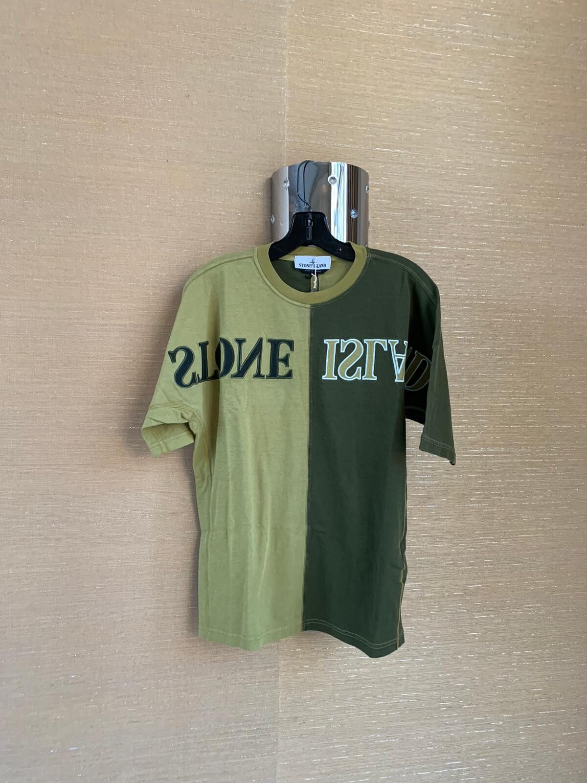 Pre-owned Stone Island Logo Tee In Green/limo Green