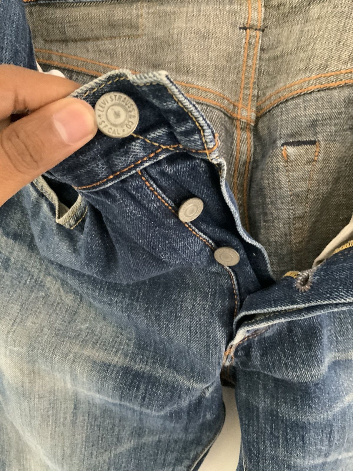 Unsound Rags Levi’s 501 Light Acid Wash Distressed Denim Jean Size US 30 / EU 46 - 15 Thumbnail