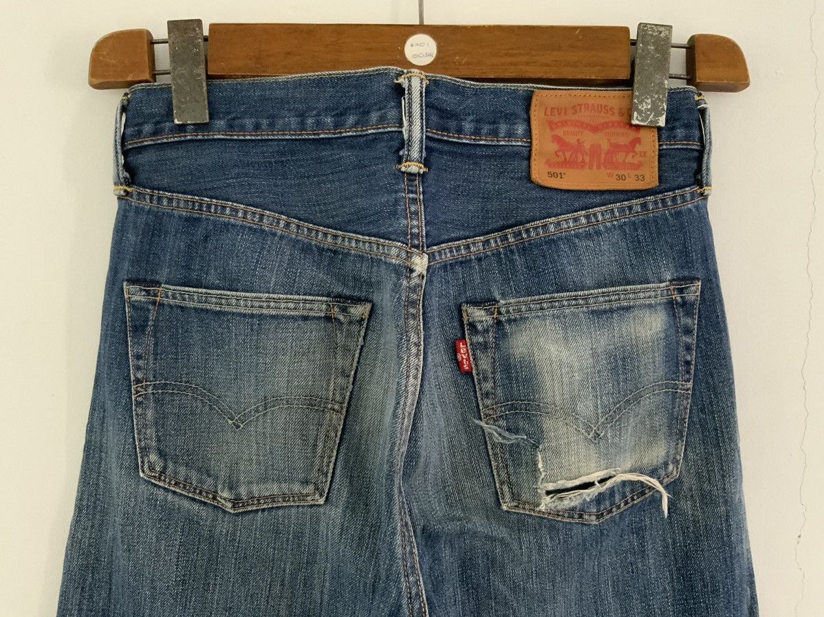 Unsound Rags Levi’s 501 Light Acid Wash Distressed Denim Jean Size US 30 / EU 46 - 9 Thumbnail