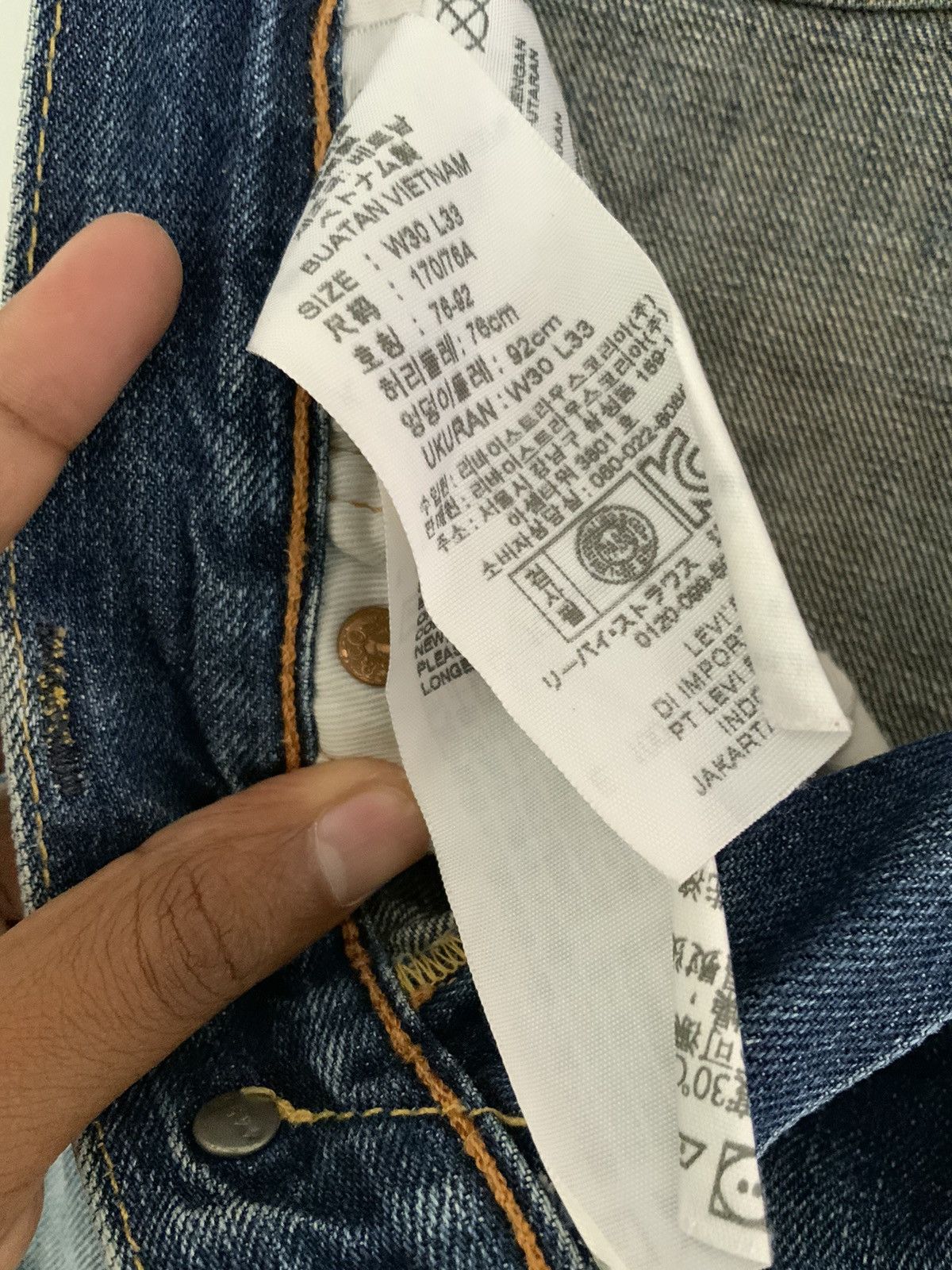 Unsound Rags Levi’s 501 Light Acid Wash Distressed Denim Jean Size US 30 / EU 46 - 21 Thumbnail