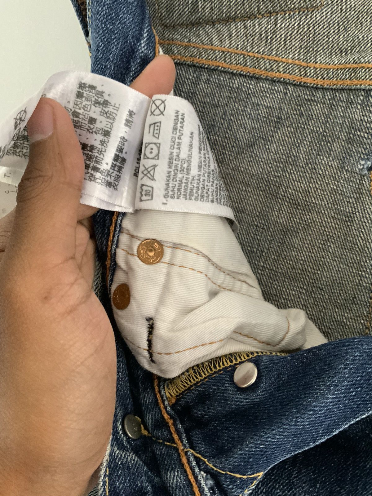Unsound Rags Levi’s 501 Light Acid Wash Distressed Denim Jean Size US 30 / EU 46 - 20 Thumbnail