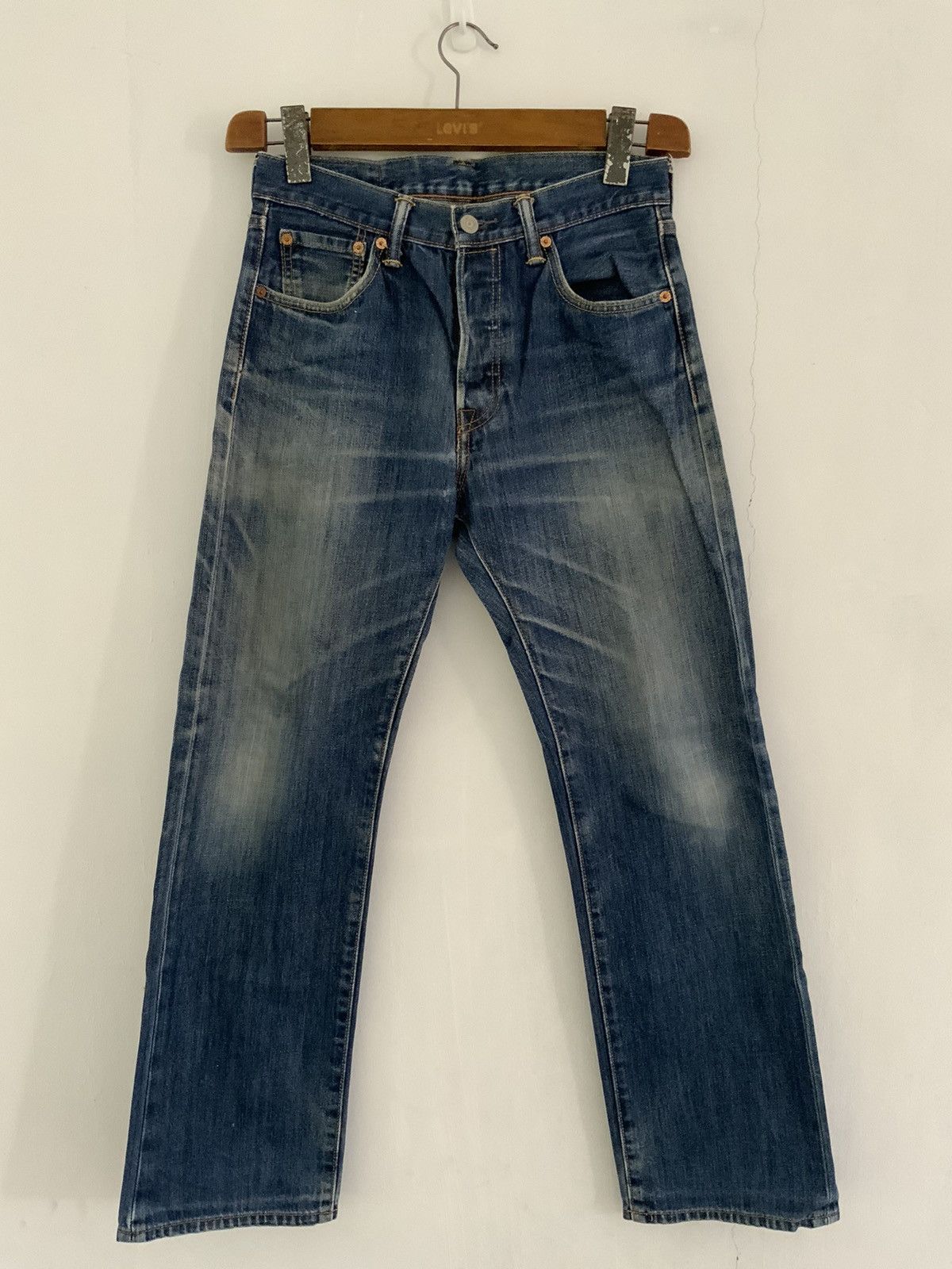 Unsound Rags Levi’s 501 Light Acid Wash Distressed Denim Jean Size US 30 / EU 46 - 1 Thumbnail