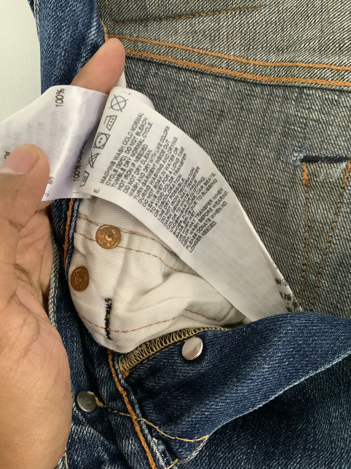 Unsound Rags Levi’s 501 Light Acid Wash Distressed Denim Jean Size US 30 / EU 46 - 19 Thumbnail