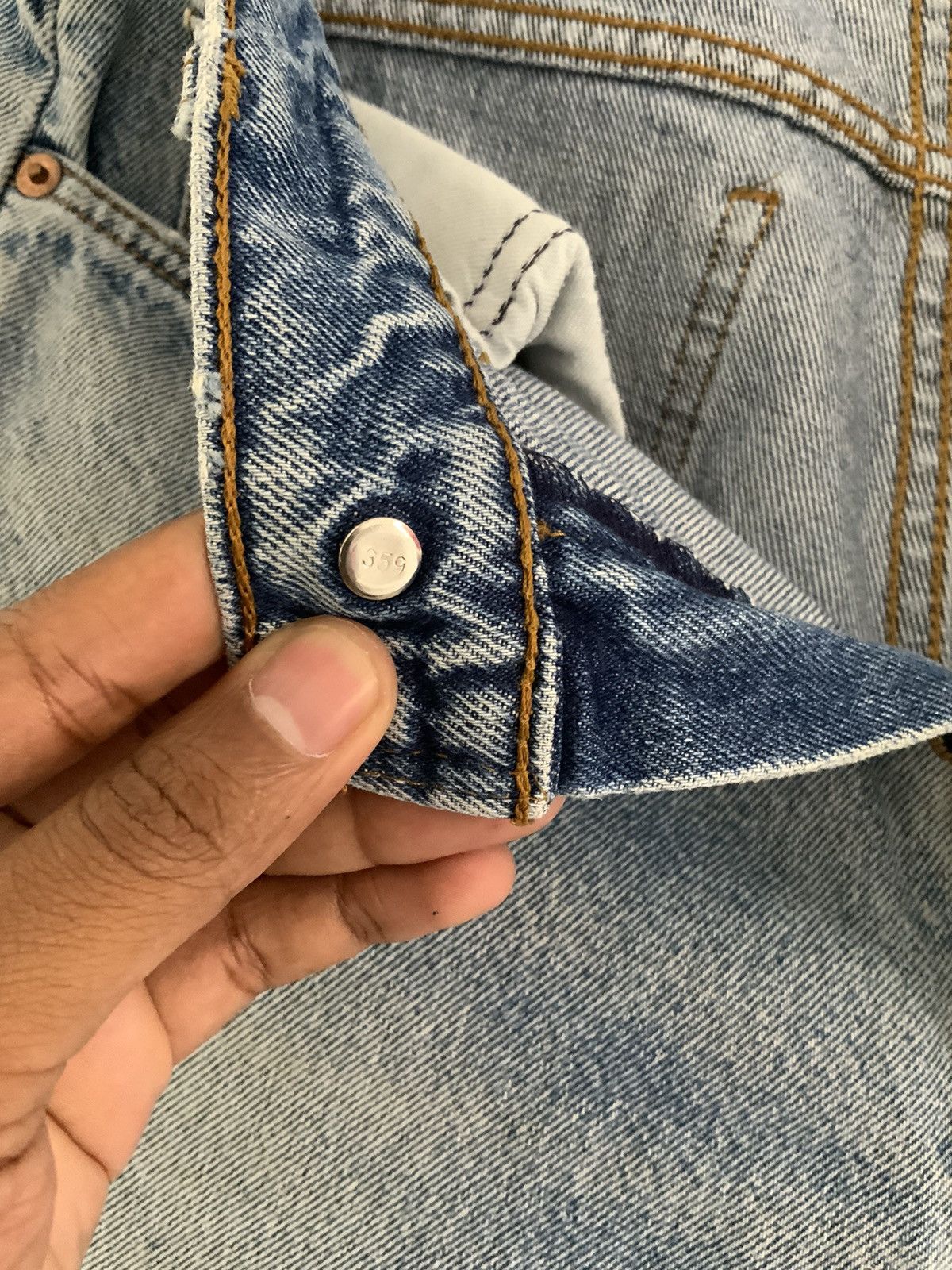 Levi's Vintage Levi’s Orange Tag Distressed Light Wash Acid Jean Size US 29 - 18 Thumbnail