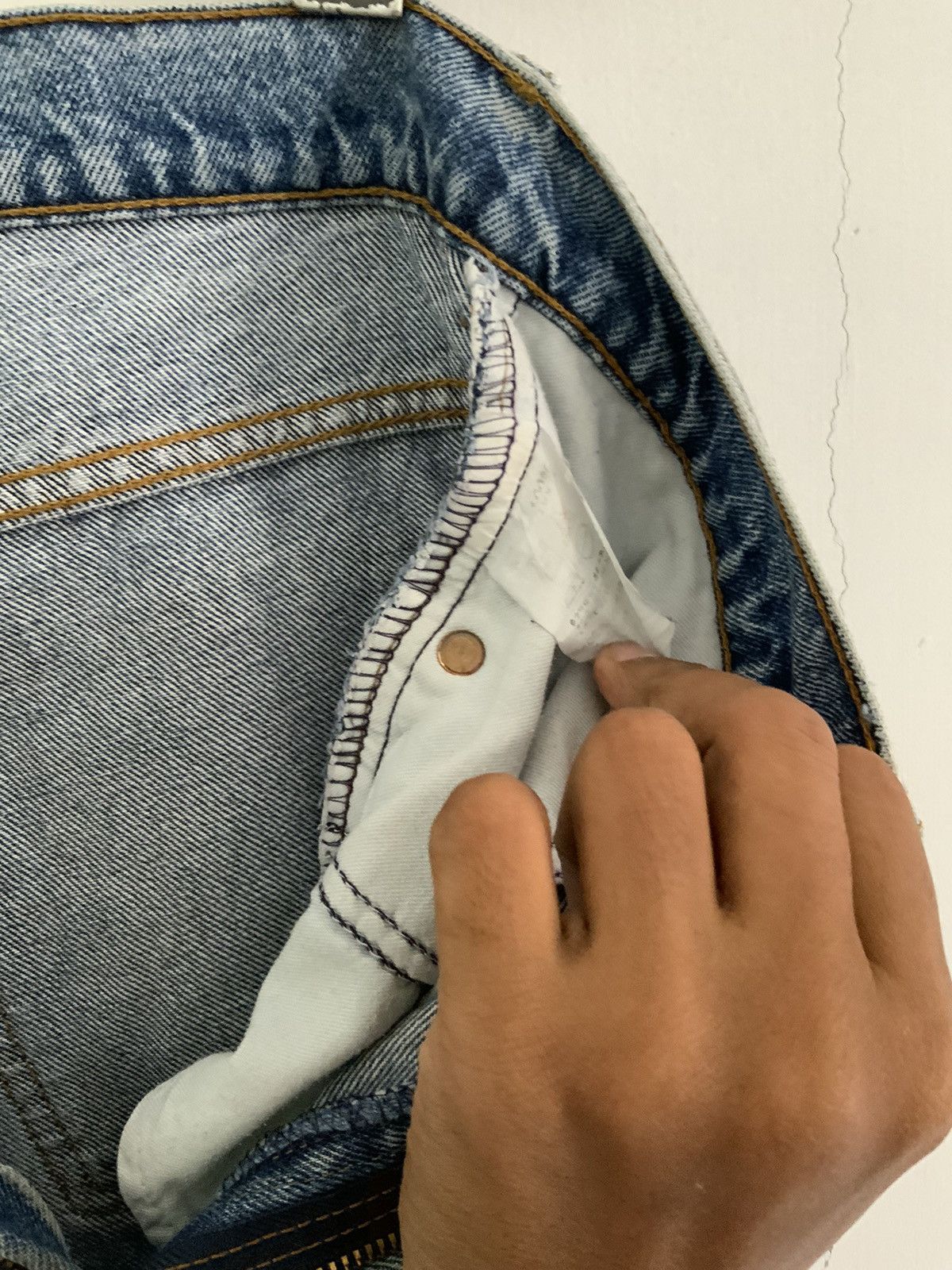 Levi's Vintage Levi’s Orange Tag Distressed Light Wash Acid Jean Size US 29 - 22 Thumbnail
