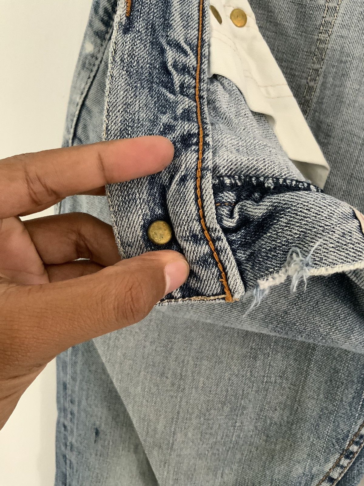 Eddie Bauer Eddie Bauer Distressed Denim Jean Size US 35 - 18 Thumbnail