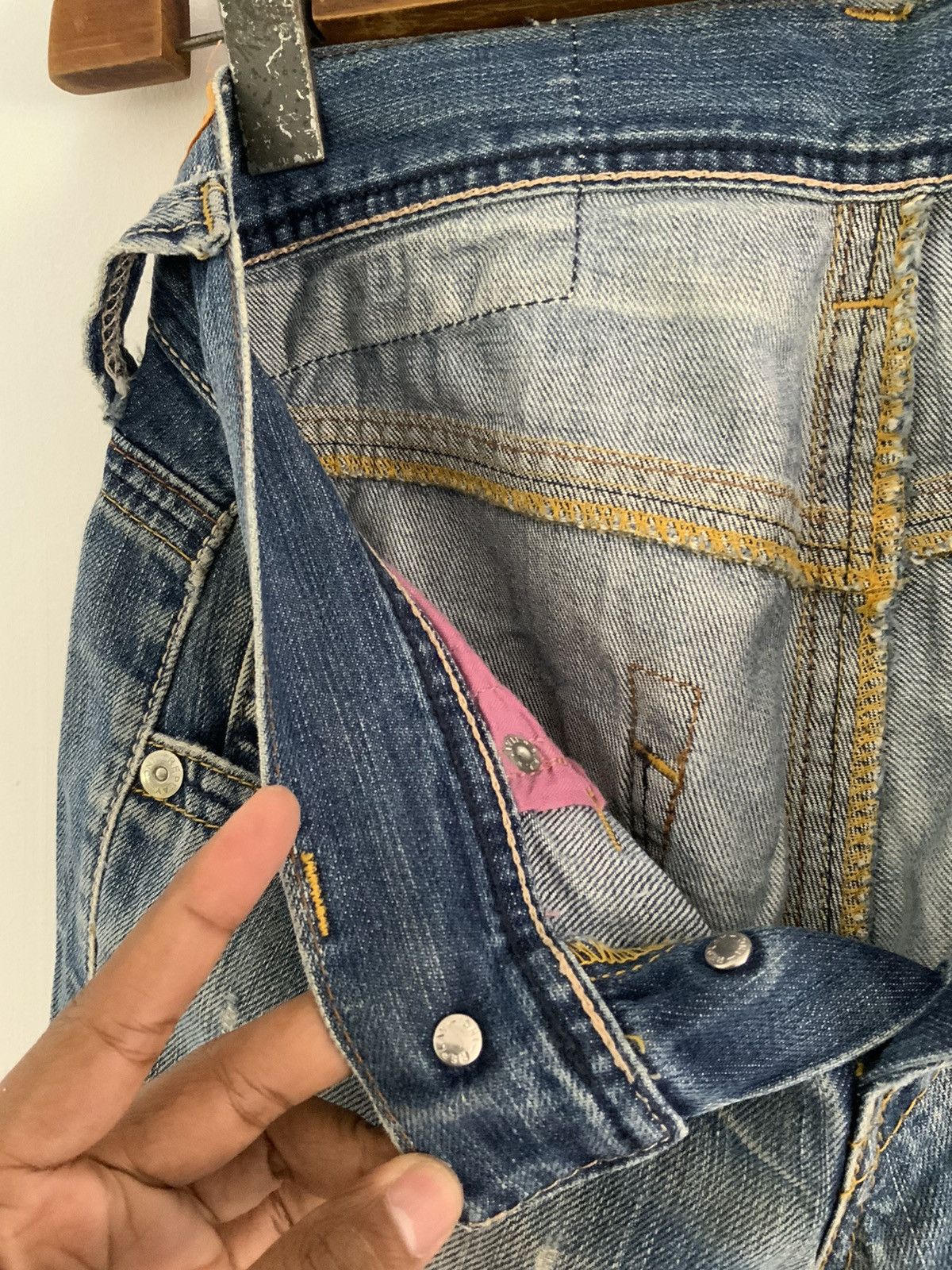 Replay Vintage Replay Non Selvedge Distressed Boot Cut Denim Jean Size US 26 / EU 42 - 17 Thumbnail