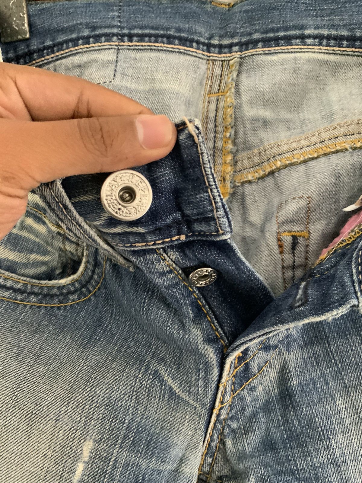Replay Vintage Replay Non Selvedge Distressed Boot Cut Denim Jean Size US 26 / EU 42 - 15 Thumbnail