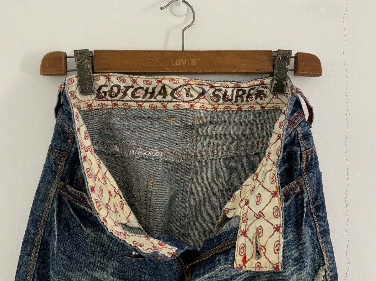 Gotcha Gotcha Spellout Distressed Denim Size US 34 / EU 50 - 11 Thumbnail