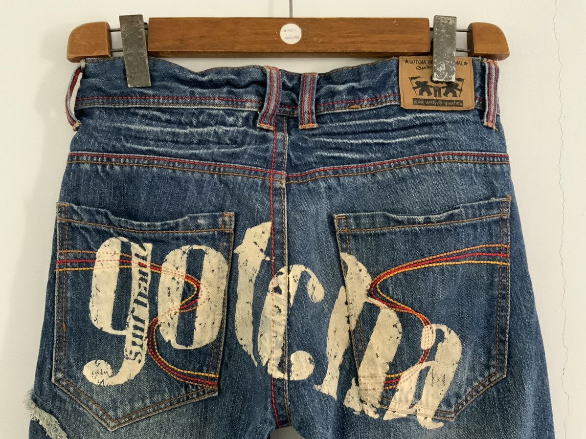 Gotcha Gotcha Spellout Distressed Denim Size US 34 / EU 50 - 8 Thumbnail
