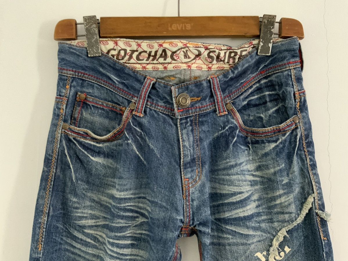 Gotcha Gotcha Spellout Distressed Denim Size US 34 / EU 50 - 3 Thumbnail