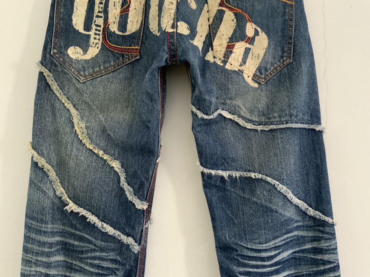Gotcha Gotcha Spellout Distressed Denim Size US 34 / EU 50 - 9 Thumbnail