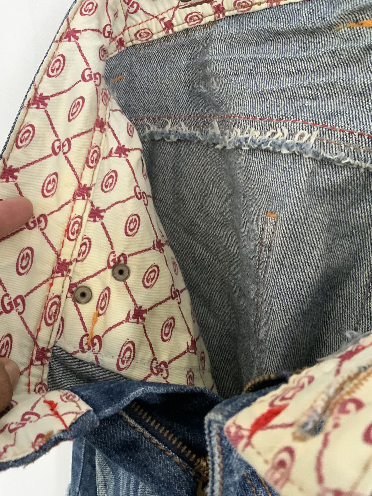Gotcha Gotcha Spellout Distressed Denim Size US 34 / EU 50 - 15 Thumbnail