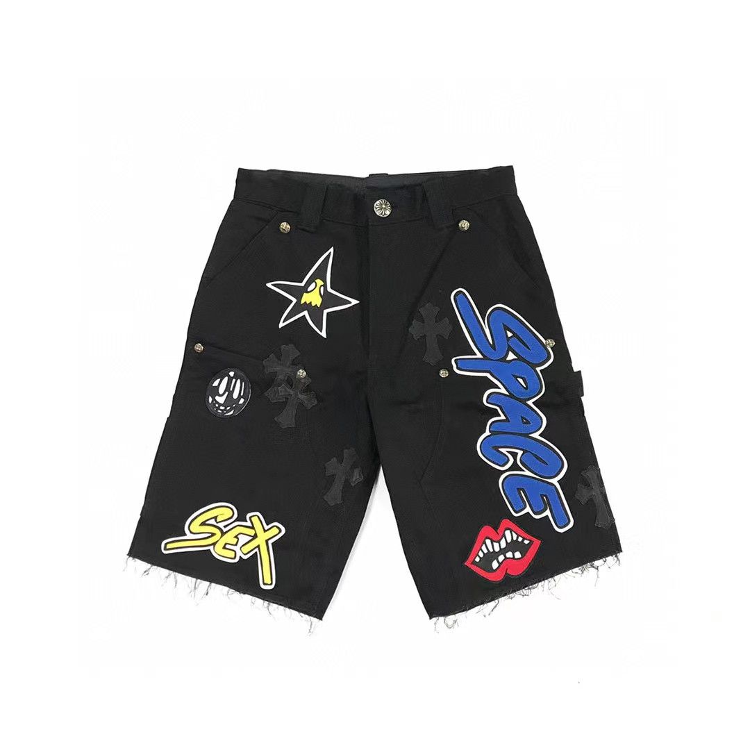 image of Chrome Hearts Matty Boy Sex Space Shorts in Black, Men's (Size 27)