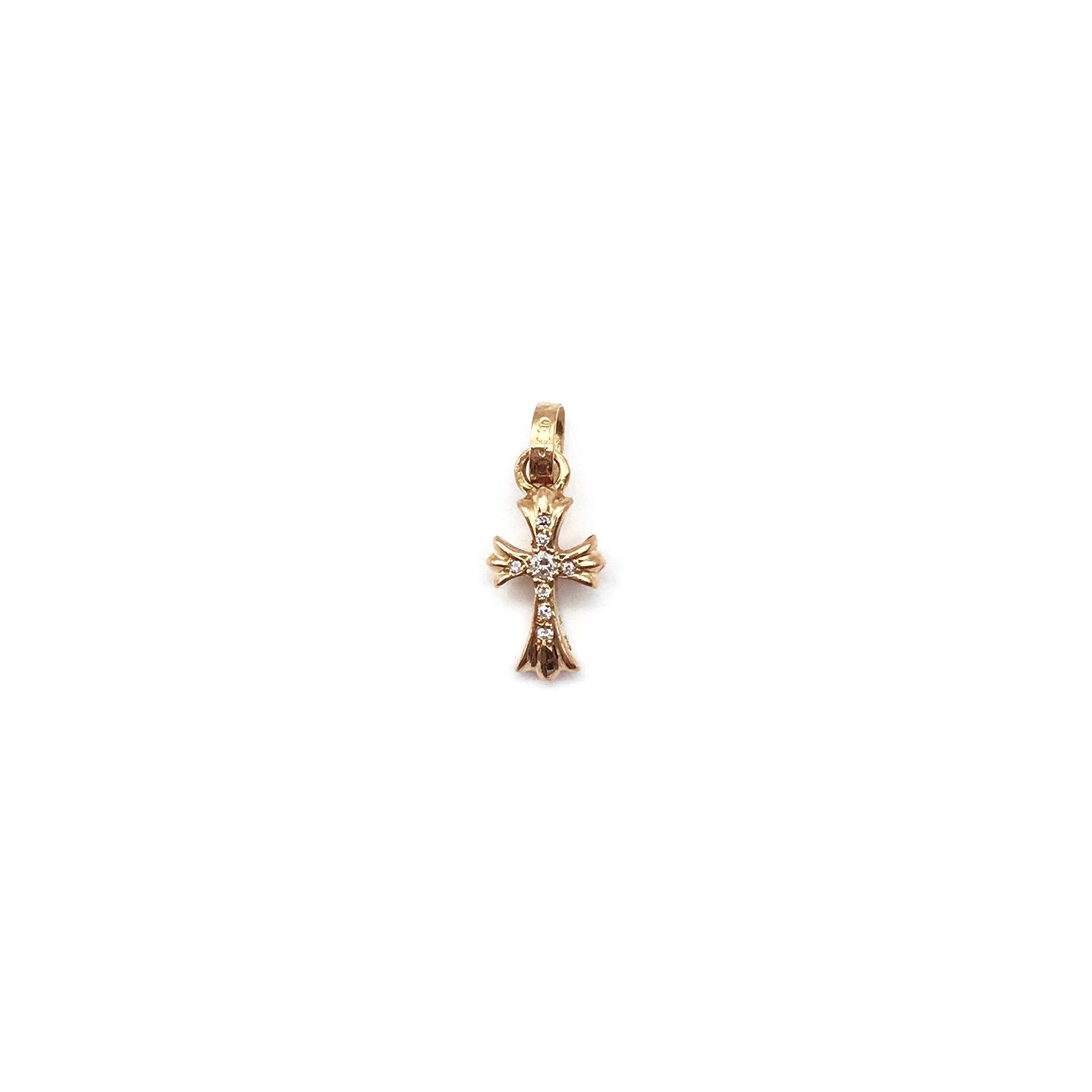 image of Chrome Hearts 22K Gold Diamonds Babyfat Pendant, Men's