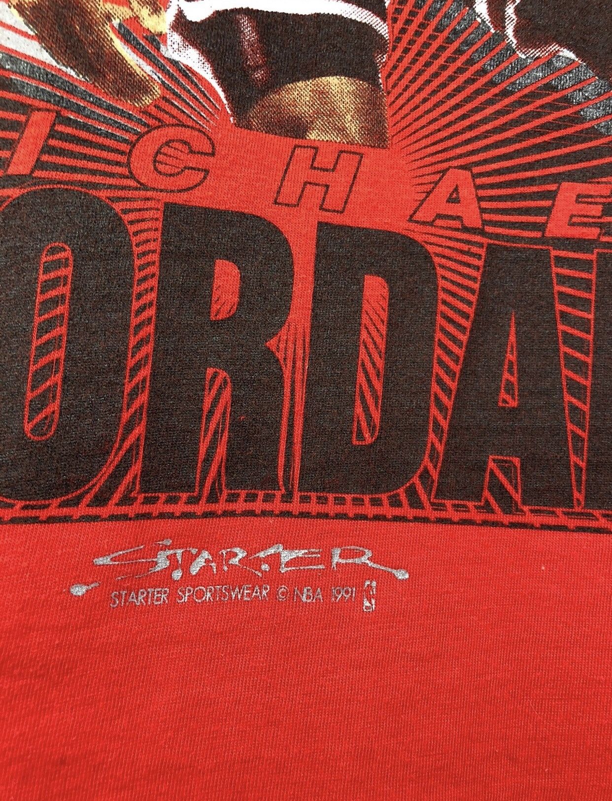 Band Tees × NBA 1991 Michael Jordan Chicago Bulls Starter Vintage Shirt Size US M / EU 48-50 / 2 - 8 Thumbnail