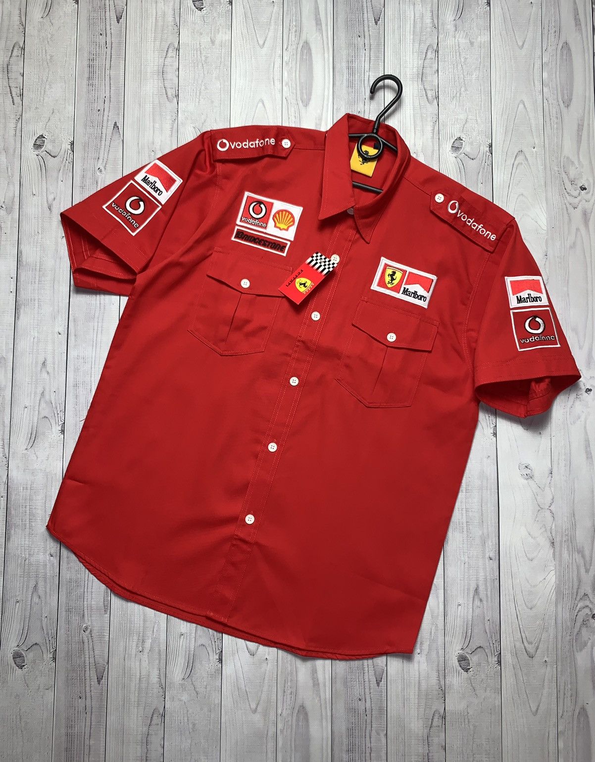 image of Vintage Ferrari Shirt Marlboro Vodafone Racing Red Size Xl, Men's