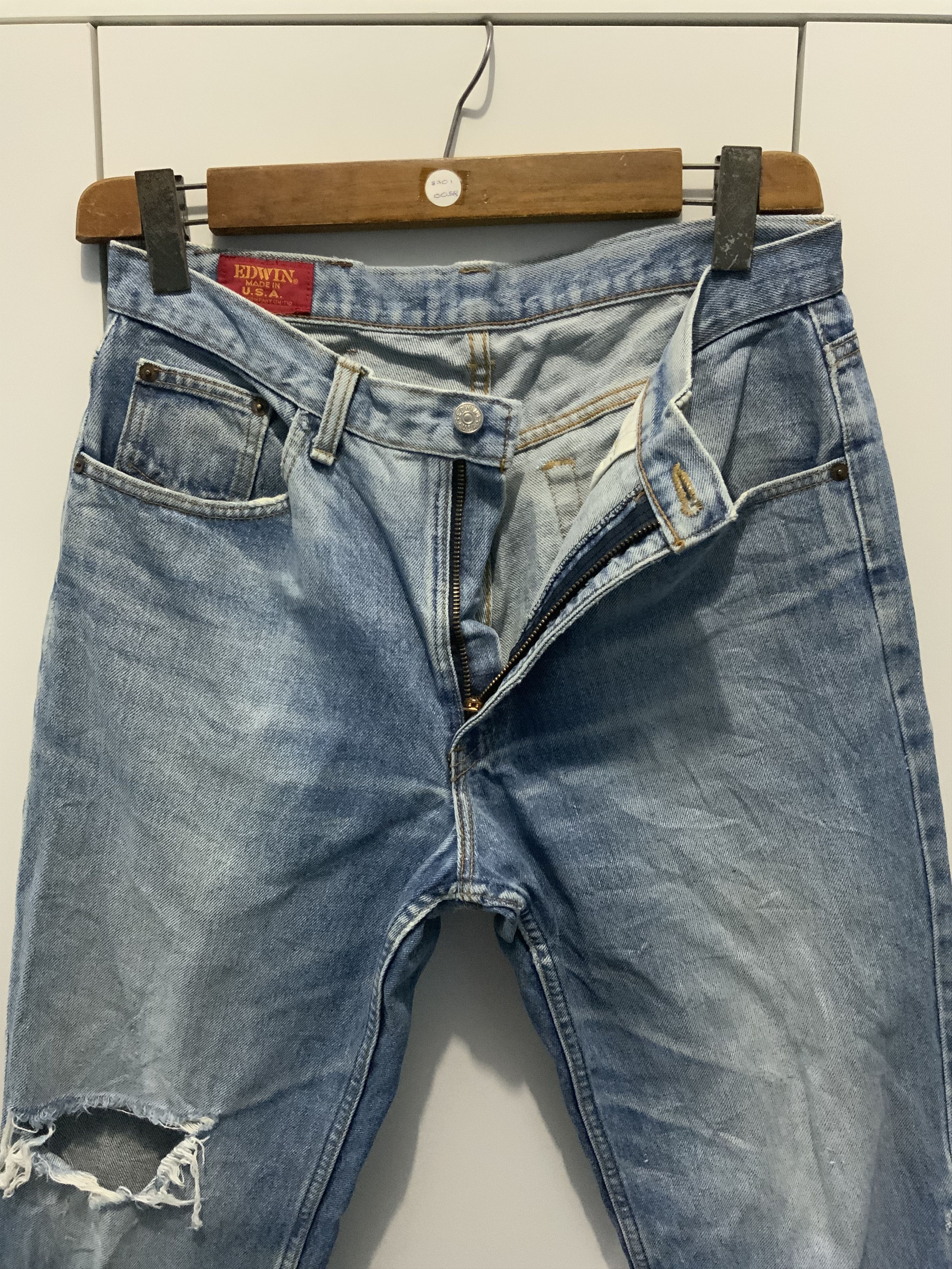 Edwin Edwin Light Wash Asid Distressed Denim Size US 34 / EU 50 - 9 Thumbnail