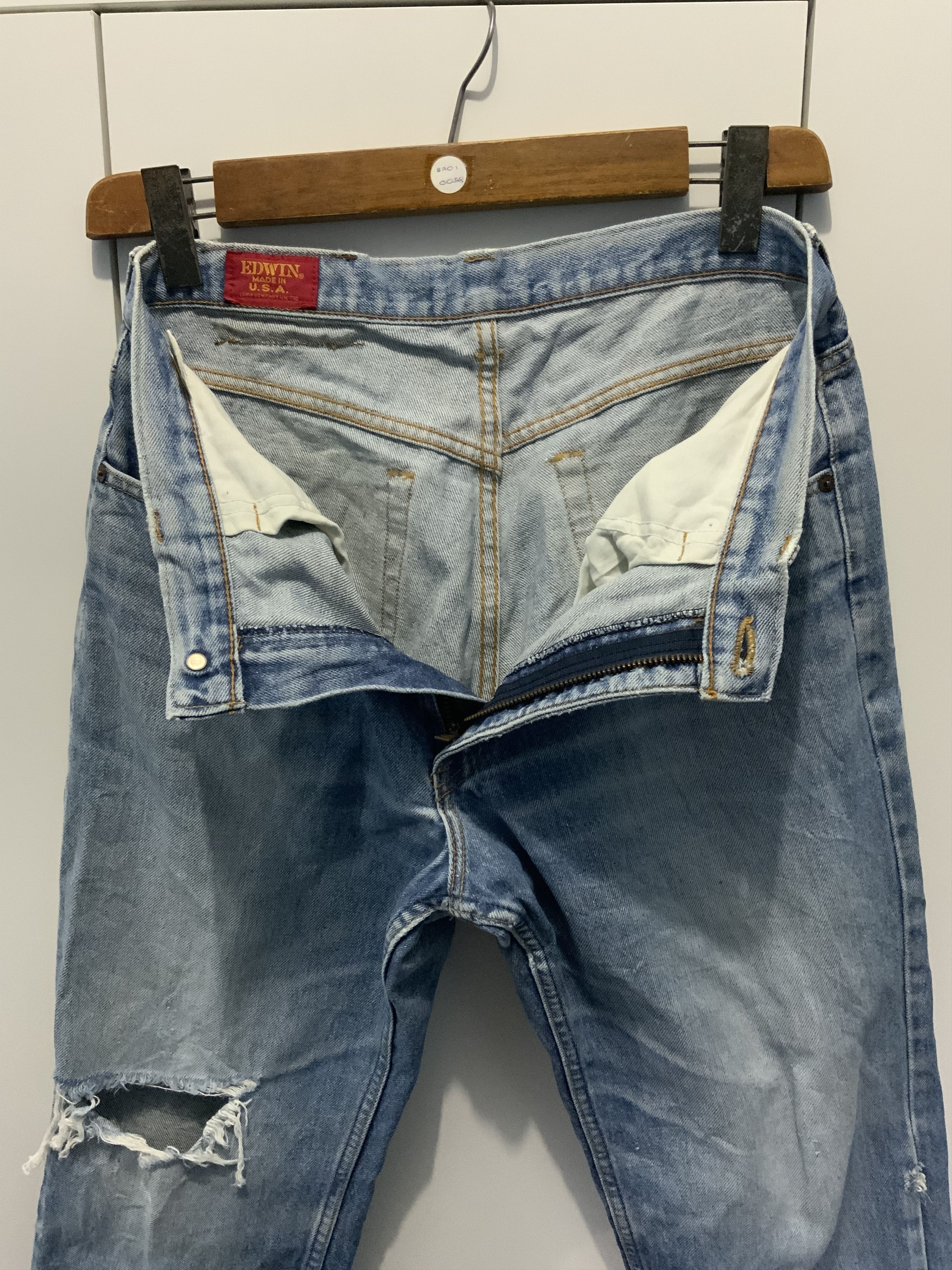Edwin Edwin Light Wash Asid Distressed Denim Size US 34 / EU 50 - 12 Thumbnail