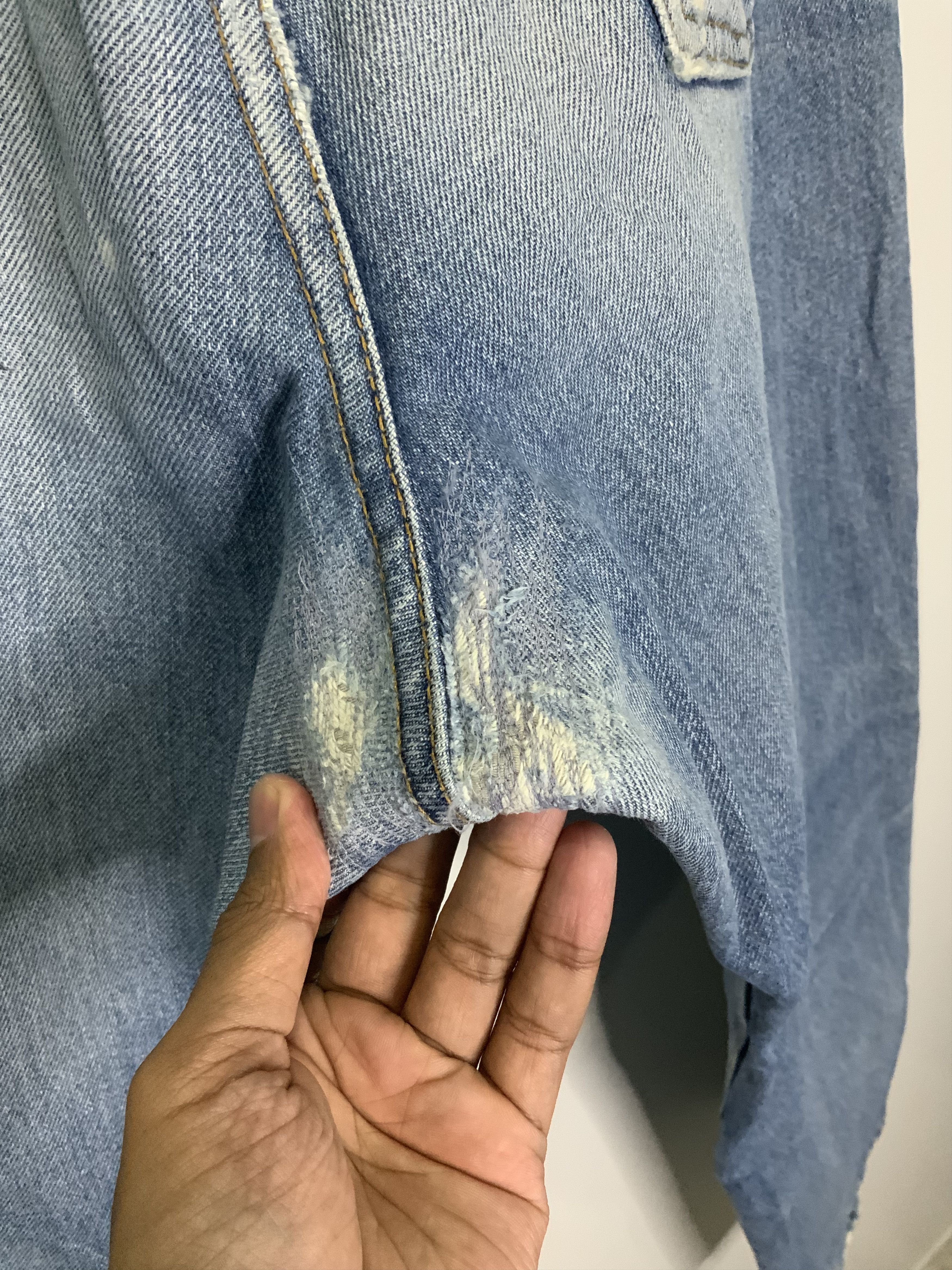 Edwin Edwin Light Wash Asid Distressed Denim Size US 34 / EU 50 - 19 Thumbnail