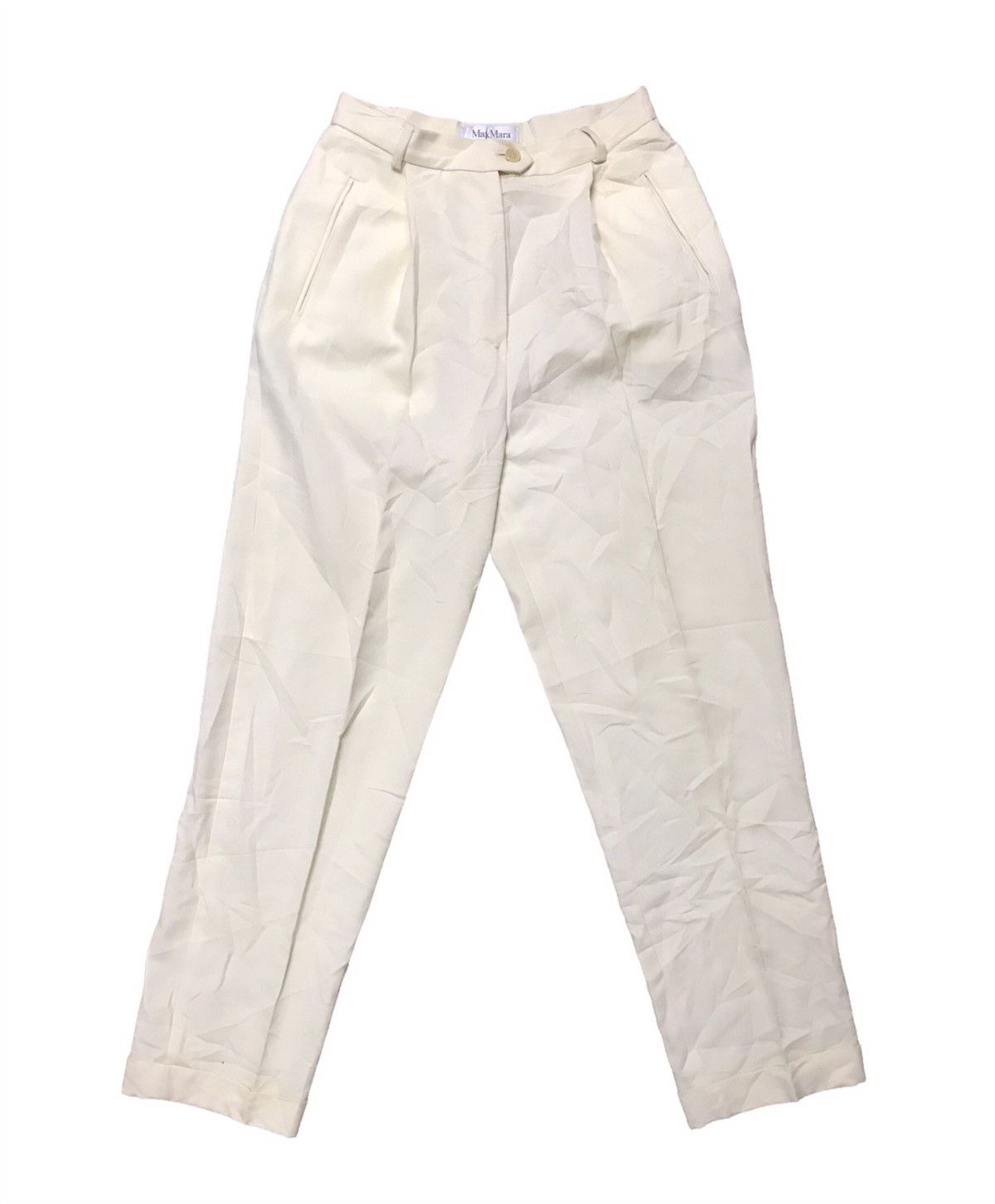 image of Max Mara Straight Cut Ladies Pants in Cream, Women's (Size 27)