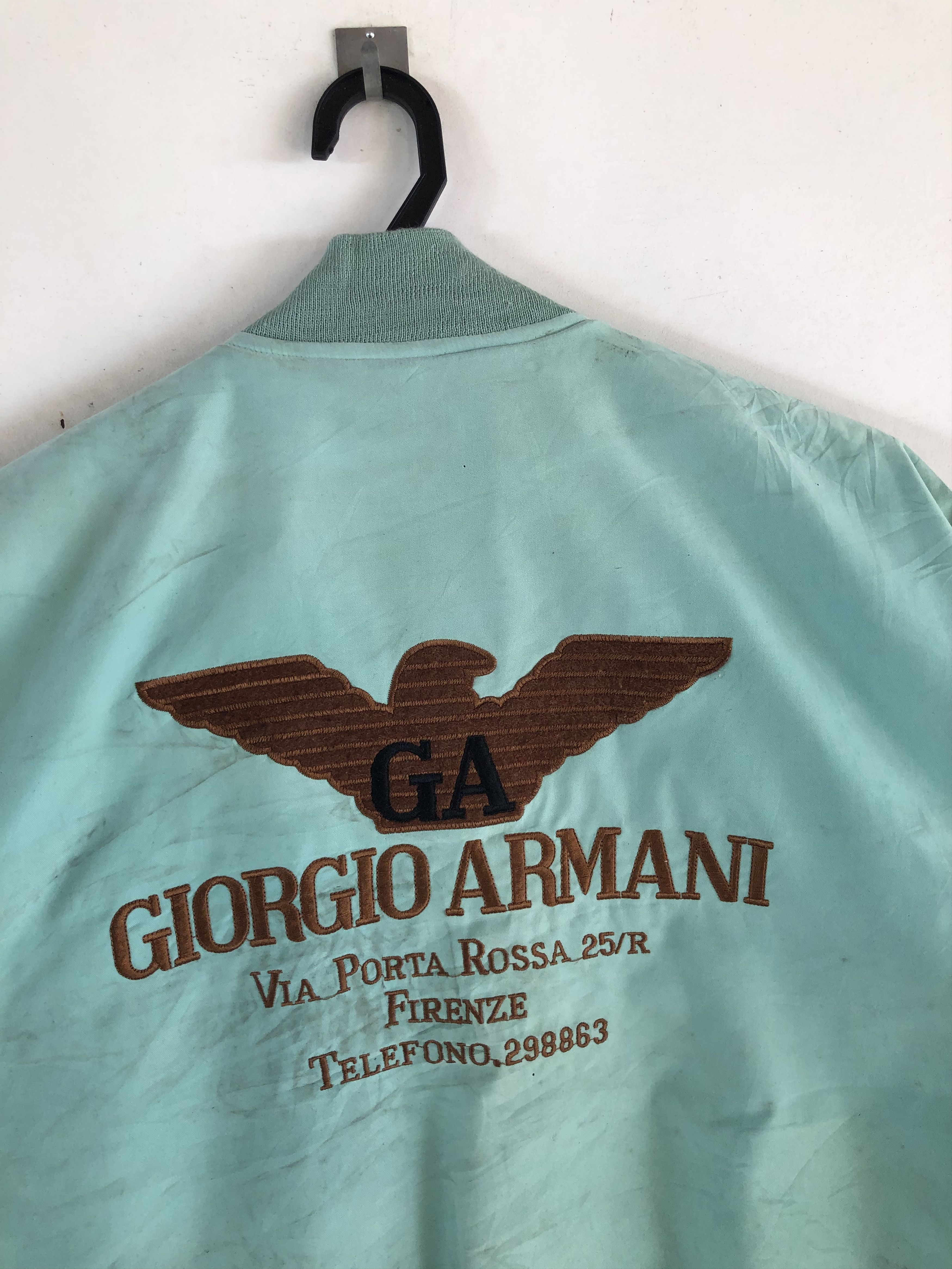 Giorgio Armani × Vintage VINTAGE GIORGIO ARMANI BIG LOGO LIGHTWEIGHT FLIGHT JACKET Size US L / EU 52-54 / 3 - 6 Thumbnail