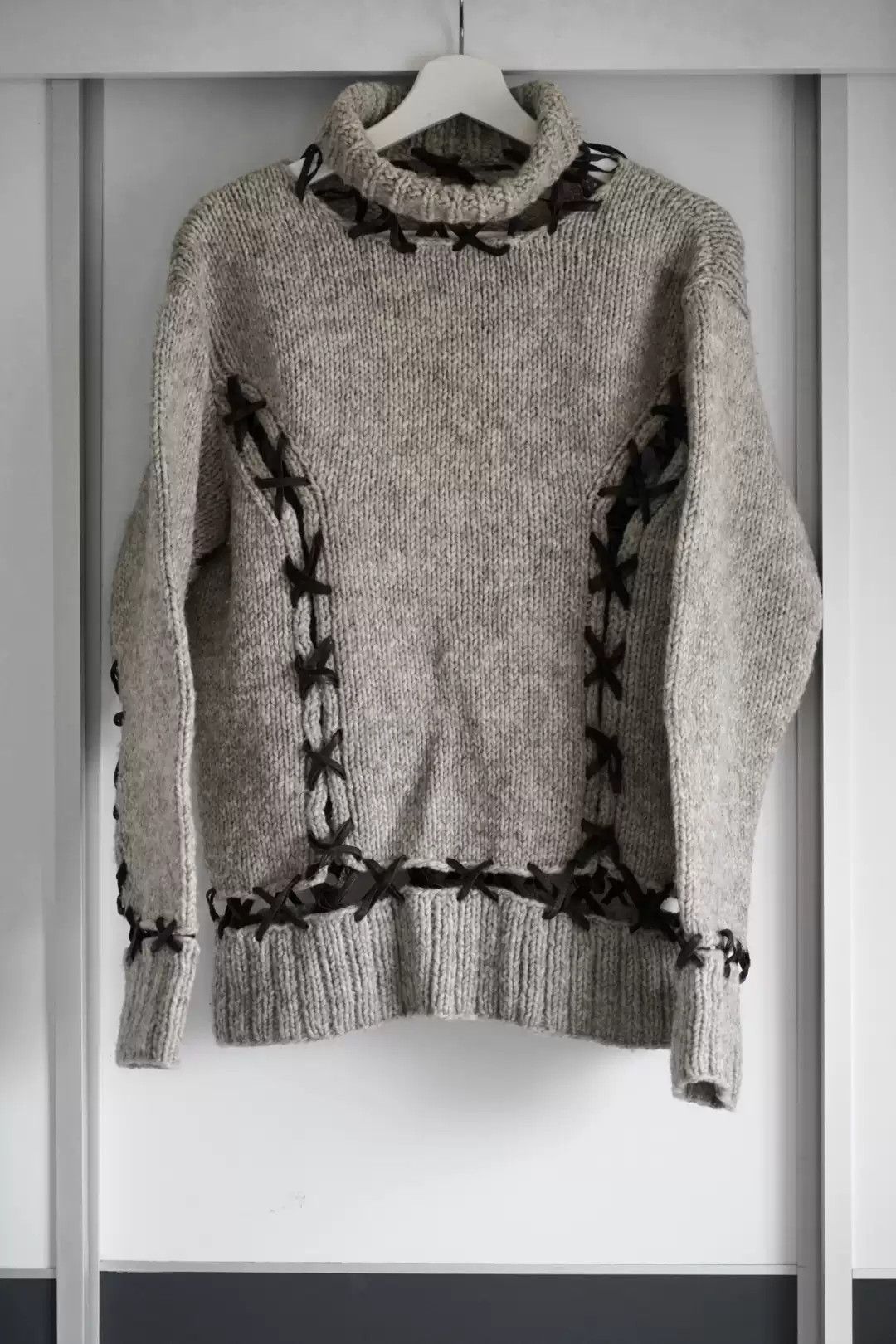 Yohji Yamamoto Yohji Yamamoto 04aw Deer Skin High Neck Sweater Size US L / EU 52-54 / 3 - 1 Thumbnail