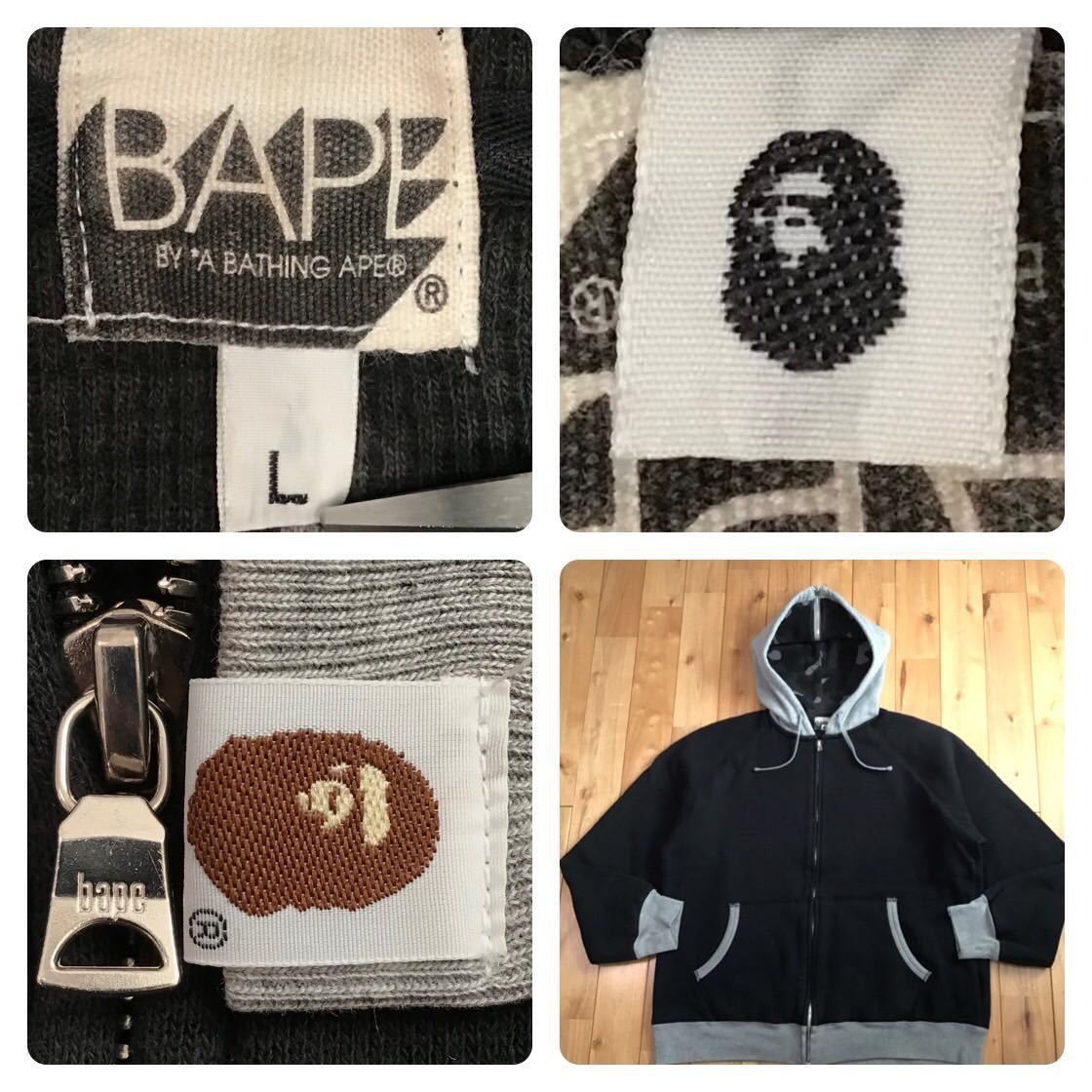 BAPE black camo x black BAPE logo zip hoodie