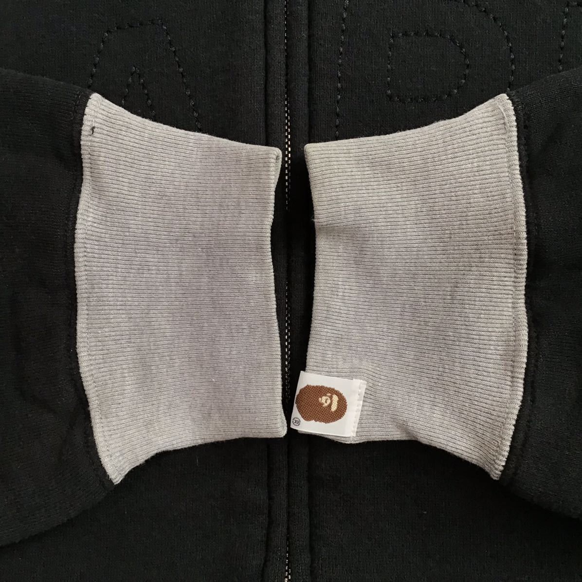 BAPE black camo x black BAPE logo zip hoodie