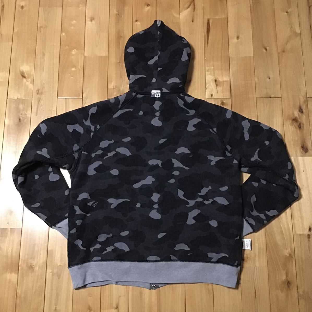 BAPE black camo x black BAPE logo zip hoodie