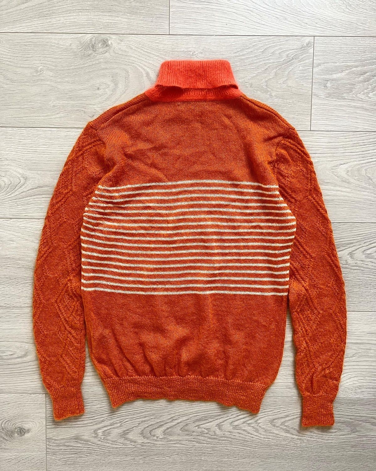 Diet Butcher Slim Skin AW2015 “Feather to Snow” Multi-Pattern Mohair Turtleneck Size US S / EU 44-46 / 1 - 8 Thumbnail