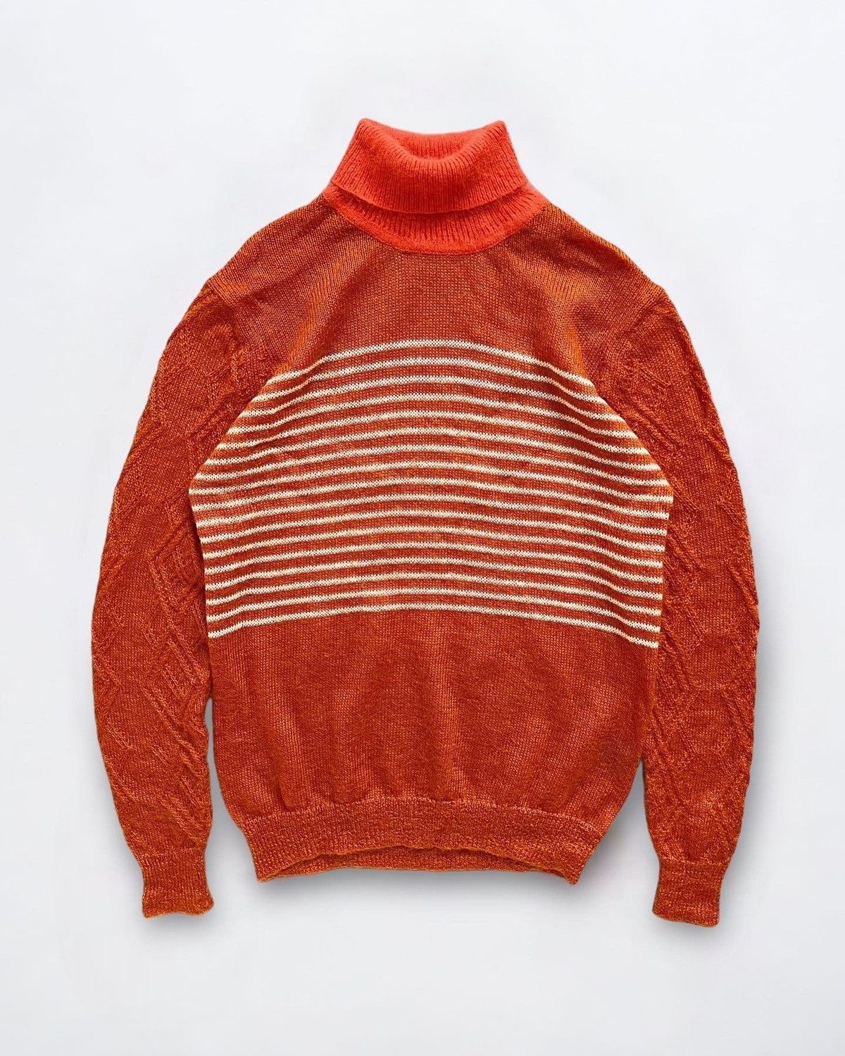 Diet Butcher Slim Skin AW2015 “Feather to Snow” Multi-Pattern Mohair Turtleneck Size US S / EU 44-46 / 1 - 1 Thumbnail