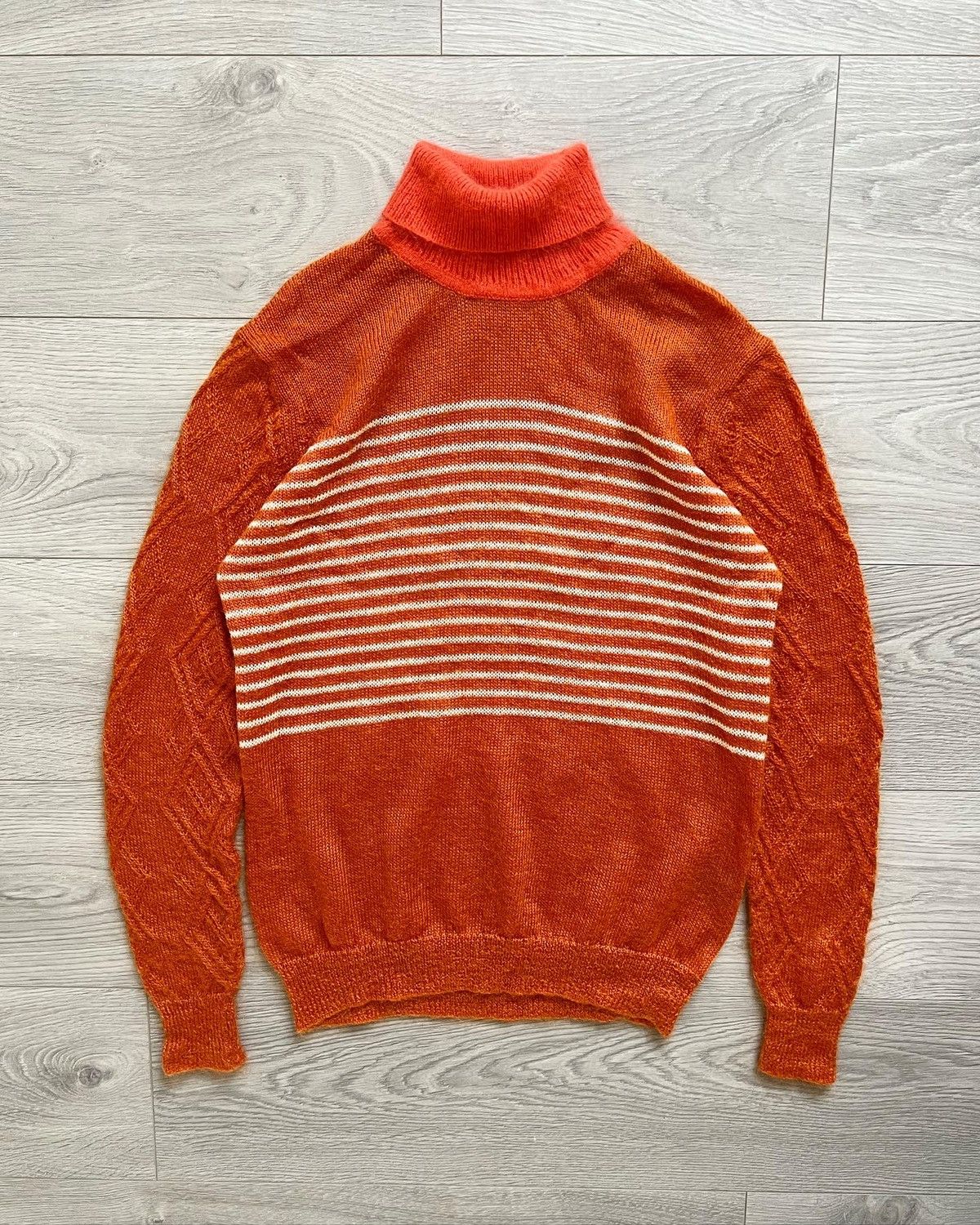 Diet Butcher Slim Skin AW2015 “Feather to Snow” Multi-Pattern Mohair Turtleneck Size US S / EU 44-46 / 1 - 2 Thumbnail