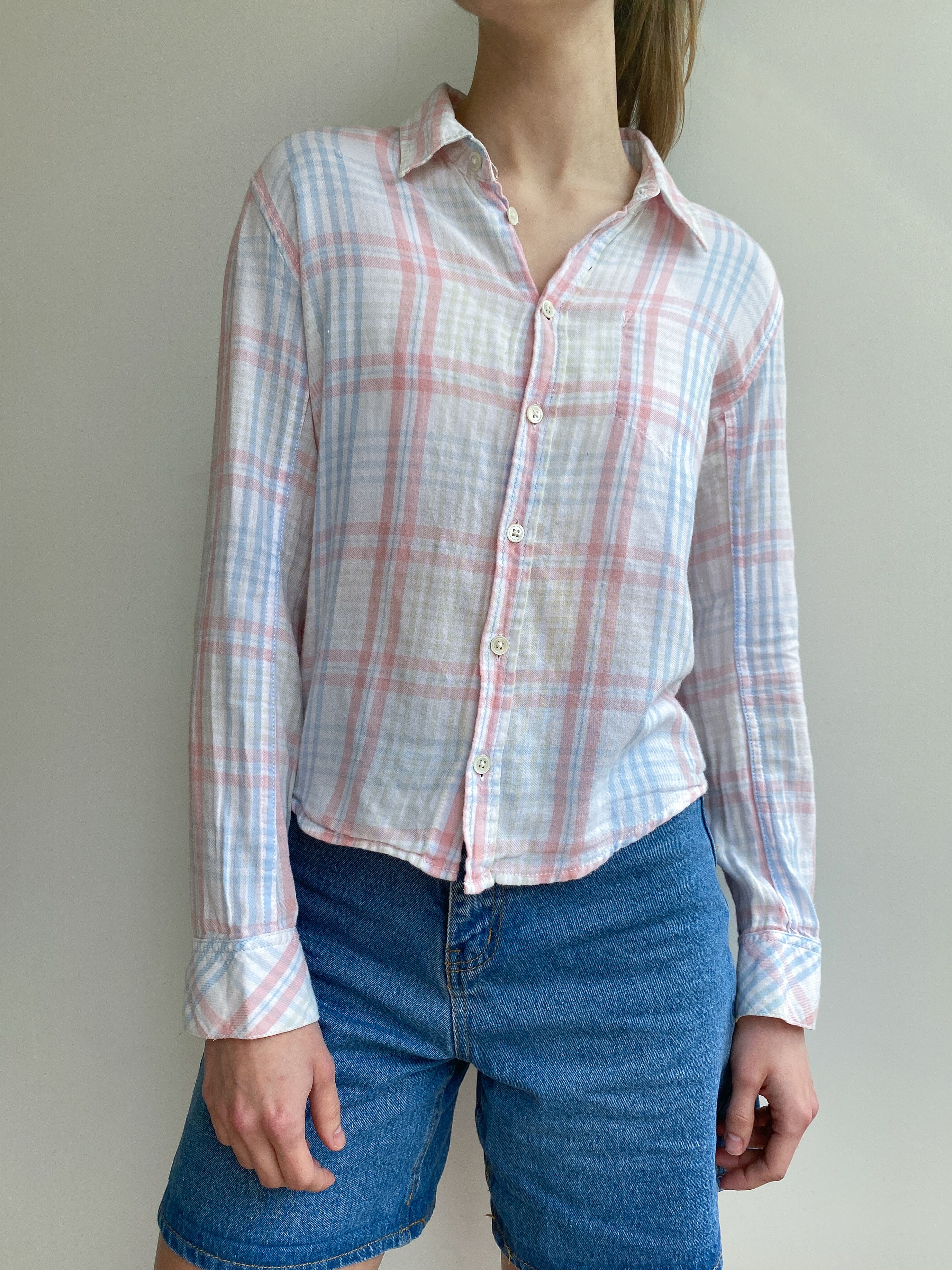 Acne Studios Acne Check Cropped Shirt Size 10 Size L / US 10 / IT 46 - 2 Thumbnail