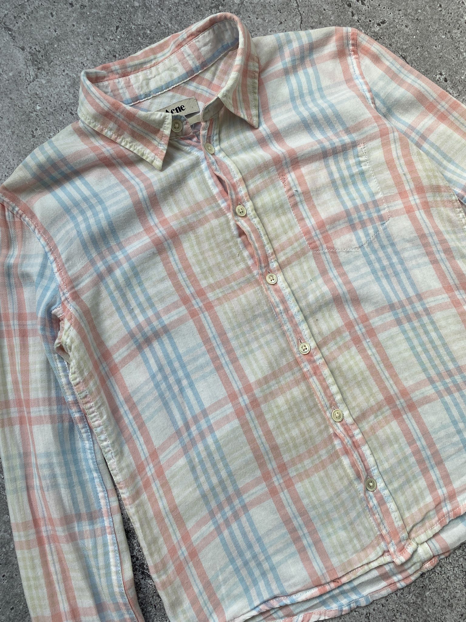 Acne Studios Acne Check Cropped Shirt Size 10 Size L / US 10 / IT 46 - 5 Thumbnail