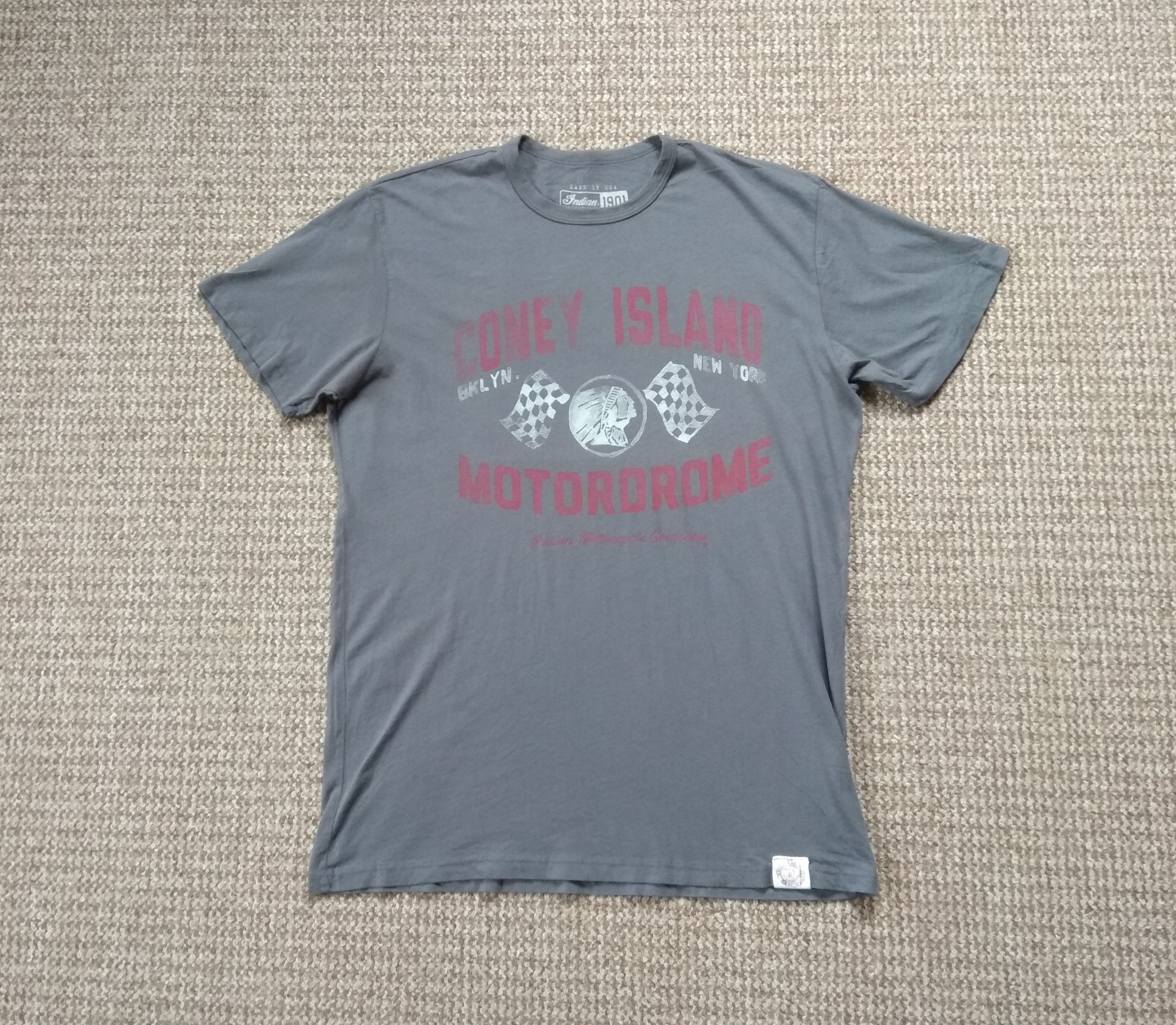 Indian Motorcycle Vintage Indian Coney Island Motordrome 1901 Biker Moto Tee Size US S / EU 44-46 / 1 - 1 Thumbnail