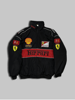 Vintage Ferrari F1 Racing Leather Jacket Riders Men Size S Black Red Logo  used