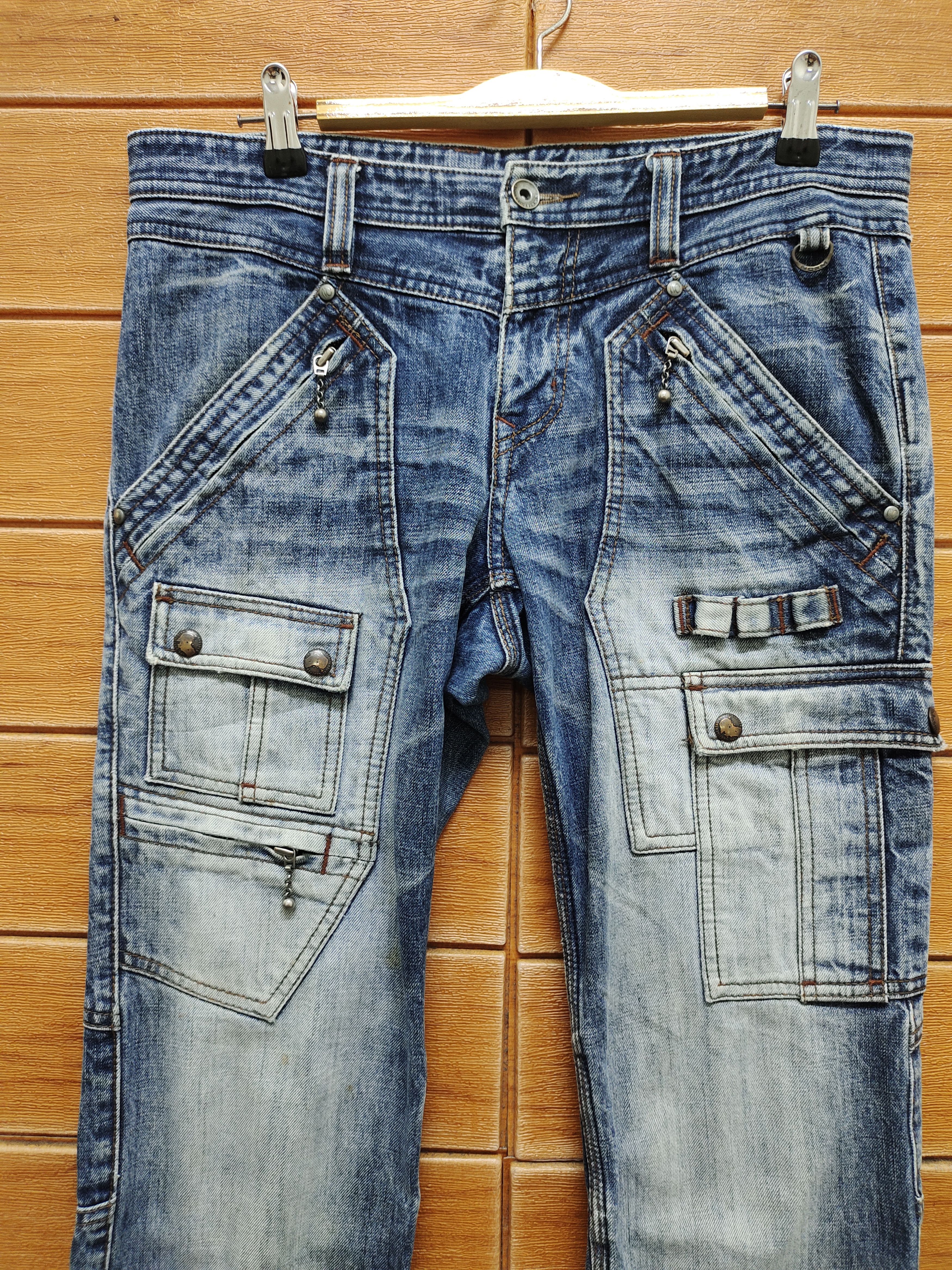 Nicole Club Vintage Nicole Tactical Multi Pocket Cargo Denim Jeans Size US 32 / EU 48 - 2 Thumbnail